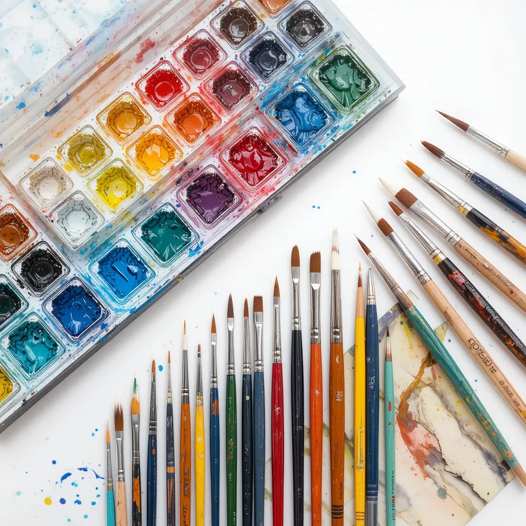 Produto: kit de aquarela e pinceis para artistas